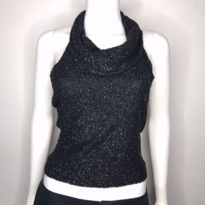 Vintage XOXO 90s Fuzzy Cowl Neck Halter Top
